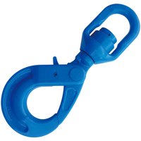 1" G100 Swivel Self Locking Hook with Bearing Blue