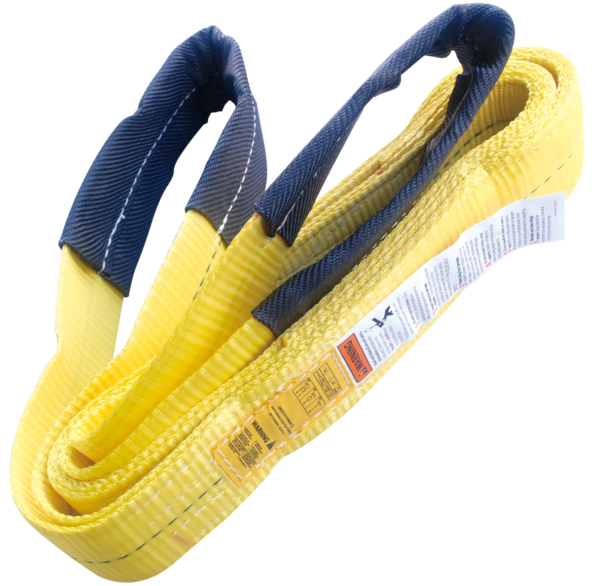 3" x 4' 2-Ply Yellow Poly Web Lifting Sling Reinforced Eye Tow Strap 