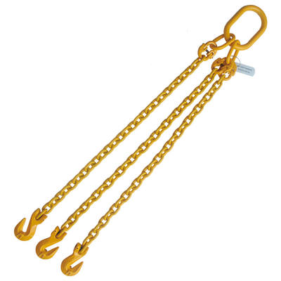 3/8" x 6' G80 Chain Sling with Grab Hook Triple Leg