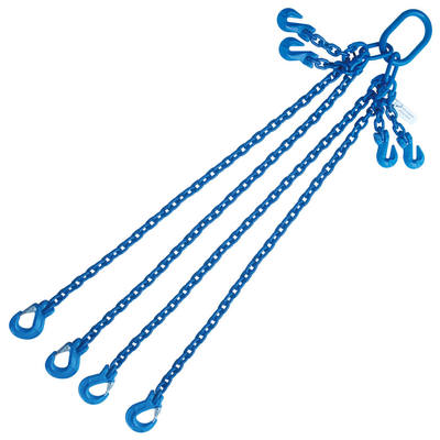 3/8" x 8' G100 Adjustable Chain Sling with Sling Hook 4 Leg