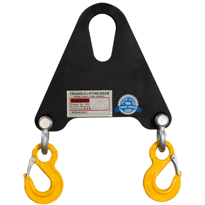 3T x 1FT Triangle Steel Lifting Beam w/Shackle and Sling Hook