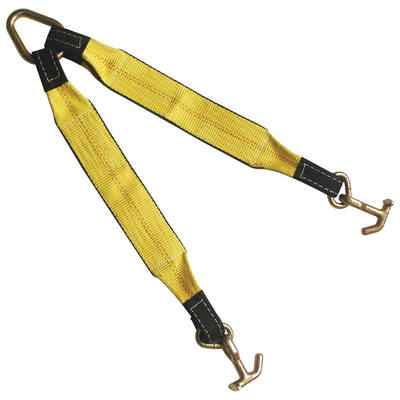 3"x30" Tow Strap V Bridle with T-J Combo Hook 2 Leg 5400 LBS