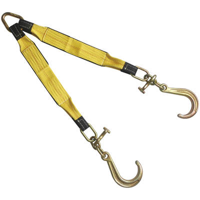 3"x30" Tow Strap V Bridle with 8" J & T Hook 2 Leg 5400LBS
