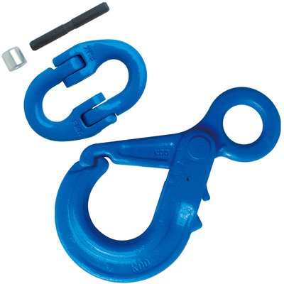 5/8" Grade 100 Eye Self Locking Hook with Connecting Link
