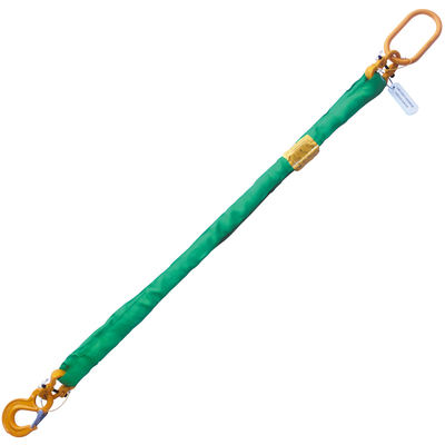 Green 14' Round Bridle Sling with Sling Hook 1 Leg