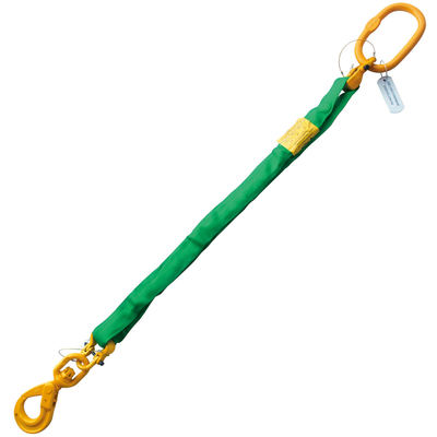 Green 20' Round Bridle Sling with Swivel Hook 1 Leg