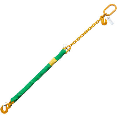 Green 14' Round Bridle Sling Adjustable w/Sling Hook 1 Leg