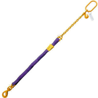 Purple 16' Round Bridle Sling Adjustable w/Swivel Hook 1 Leg