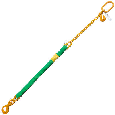Green 20' Round Bridle Sling Adjustable w/Swivel Hook 1 Leg