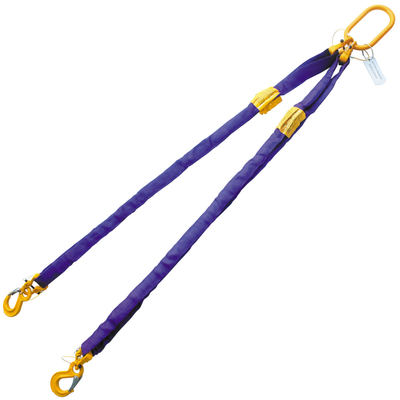 Purple 18' Round Bridle Sling with Sling Hook 2 Leg