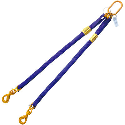 Purple 10' Round Bridle Sling with Swivel Hook 2 Leg