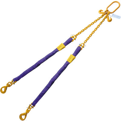 Purple 18' Round Bridle Sling Adjustable w/ Swivel Hook 2 Leg