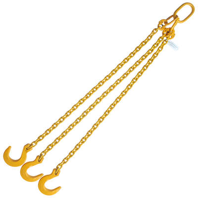 5/16" x 4' Chain Sling 3 Leg G80 with Foundry Hook