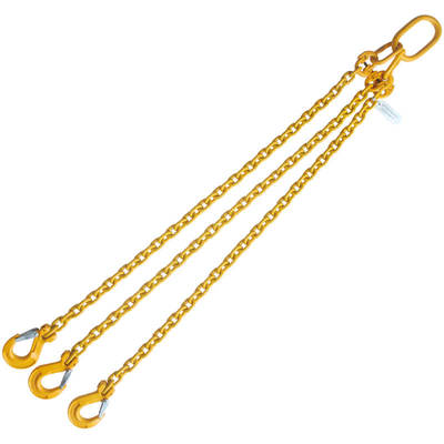 5/16" x 10' Chain Sling Triple Leg G80 with Sling Hook
