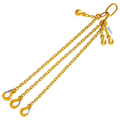 1/4"x14' G80 Adjustable Chain Sling with Sling Hook Triple Leg