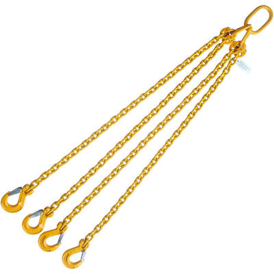 1/4"x18' Grade 80 Chain Sling with Sling Hook 4 Legs