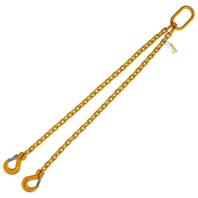 1/4"x6' Grade 80 Chain Sling with Sling Hook Double Leg