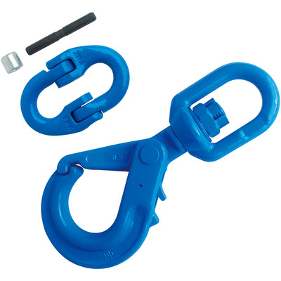 5/16" Grade 100 Swivel Self Locking Hook with Connecting Link