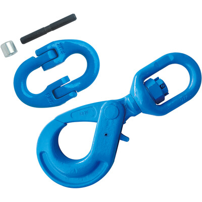 3/4" Grade 100 Swivel Self Locking Hook with Connecting Link