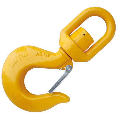 thumbnail interactive-video image 1 of 3 Ton Swivel Alloy Steel Hoist Hook – Grade 80, Yellow Chromate For Wrecker Winch 1 of 6