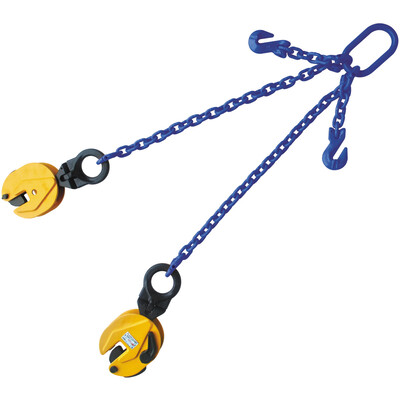 Plate Clamp 10T with 5/8"X8' Chain Sling Double Leg
