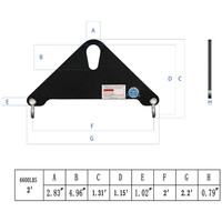 3T x 2FT Triangle Steel Lifting Beam w/ Shackle