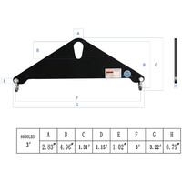 3T x 3FT Triangle Steel Lifting Beam w/ Shackle