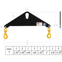3T x 3FT Triangle Steel Lifting Beam w/Shackle and Swivel Hook