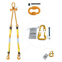 1"x16' Nylon Bridle Sling 2 Leg Adjustable w/Sling Hook 2 Ply