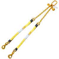 1"x6' Nylon Bridle Sling Adjustable 2 Leg w/Swivel Hook 2 Ply