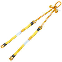 1"x10' Nylon Bridle Sling Adjustable 2 Leg w/Web Link 2 Ply