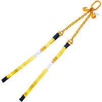 2"x3' Nylon Bridle Sling Adjustable 8' Chain 2 Leg Loop End