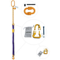 Purple 2' Round Bridle Sling Adjustable w/ Sling Hook 1 Leg