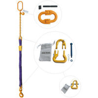 Purple 3' Round Bridle Sling Adjustable w/Swivel Hook 1 Leg