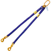Purple 4' Round Bridle Sling with Swivel Hook 2 Leg