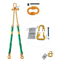 Green 18' Round Bridle Sling Adjustable w/Sling Hook 2 Leg