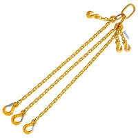 1/4"x4' G80 Adjustable Chain Sling with Sling Hook Triple Leg